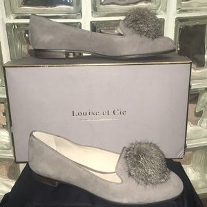 NEW NWT Louise et Cie Darling Flats kidsuede & fur